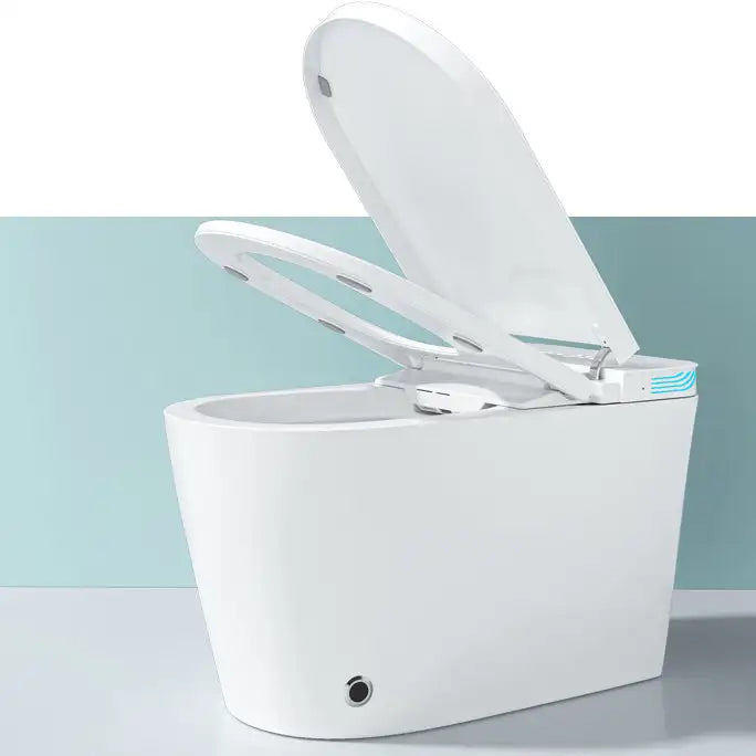 Elongated Smart Toilet with Built-in Bidet, Heated Seat, Adjustable Warm Water, Air Drying, and Voice-Controlled Remote