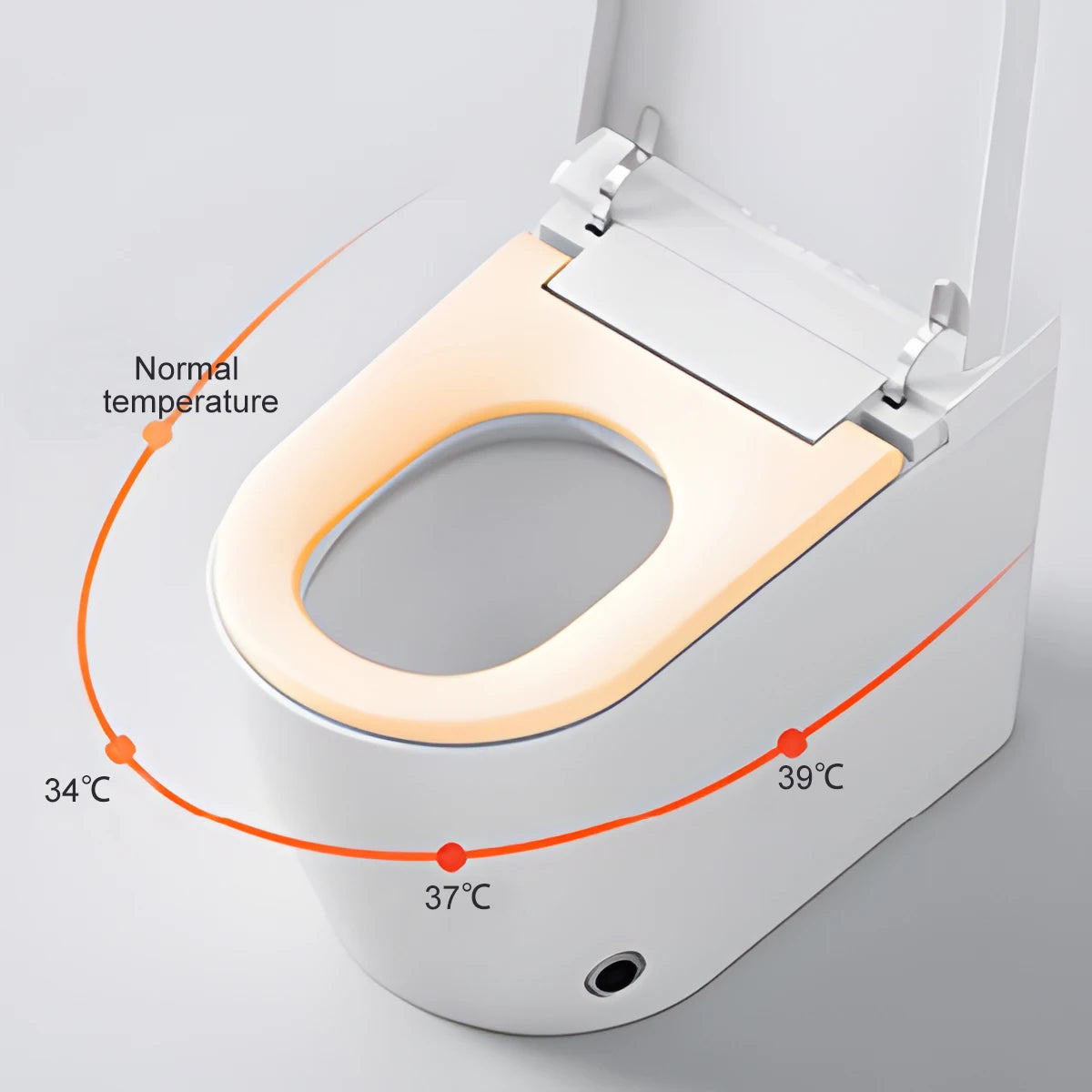 Elongated Smart Toilet with Built-in Bidet, Heated Seat, Adjustable Warm Water, Air Drying, and Voice-Controlled Remote