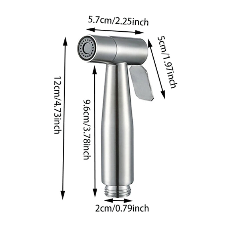 BAOKEMO Stainless Steel Bidet Sprayer Set with Two-Way Faucet and 1.5M Flexible Hose