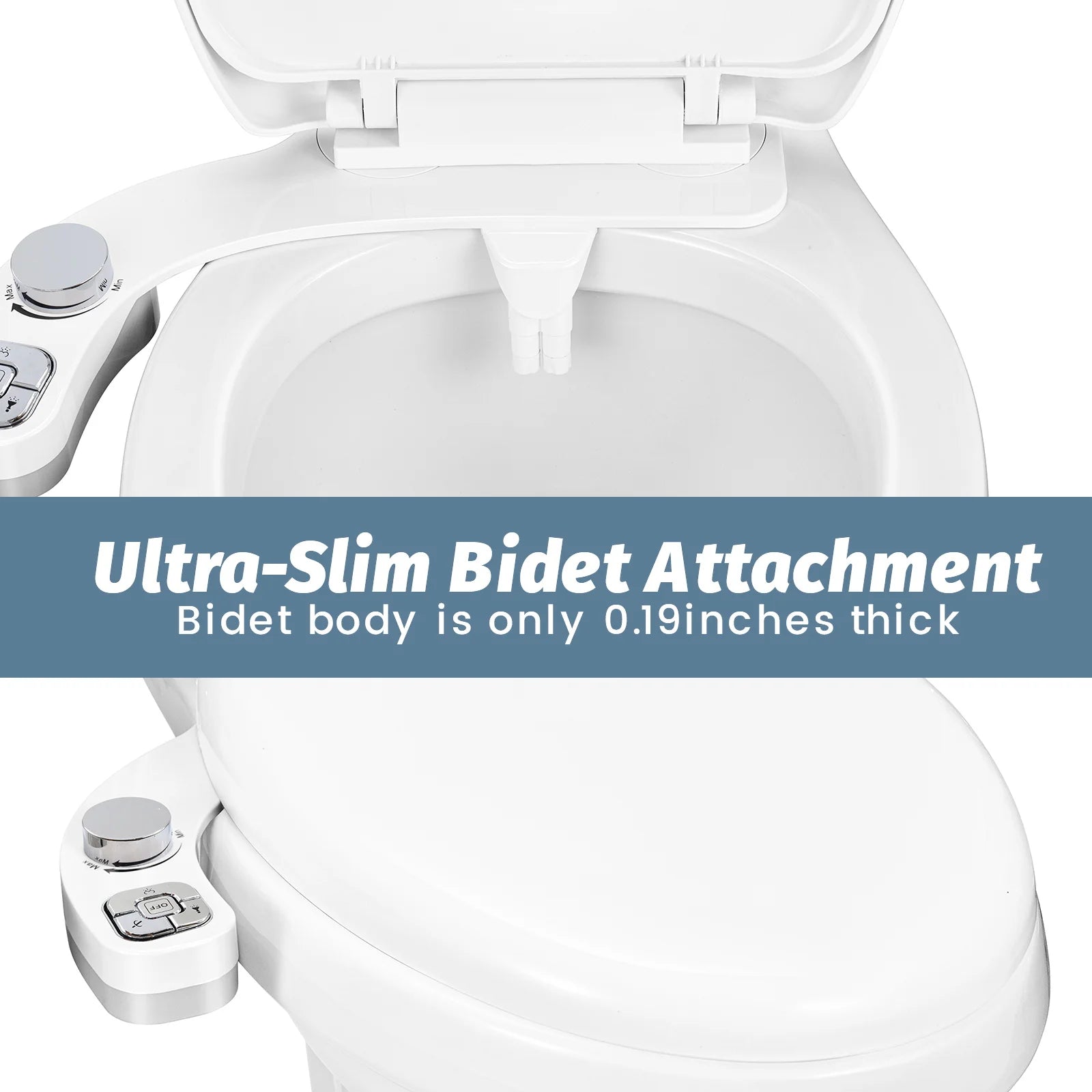 SAMODRA New Bidet Toilet Seat Attachment Toilet Bidet Sprayer Ultra-Thin 3 Funtions Bidet Shower Hygienic Wash For Bathroom