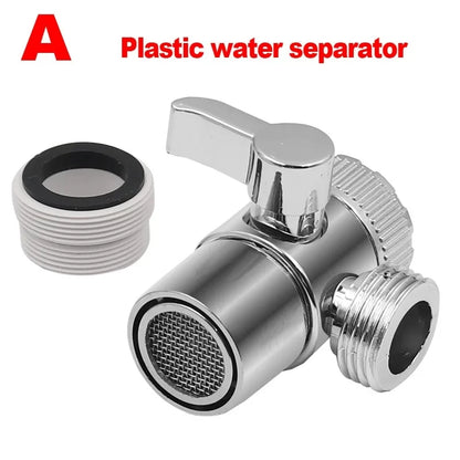 Faucet Splitter & Diverter Valve - Kitchen and Bathroom Tap Connector for Bidet, Shower, and Sink