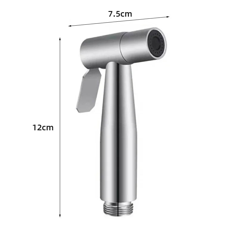 Handheld Stainless Steel Bidet Sprayer - Portable Toilet Spray Gun for Bathroom Cleaning and Hygiene