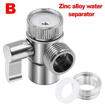 Faucet Splitter & Diverter Valve - Kitchen and Bathroom Tap Connector for Bidet, Shower, and Sink