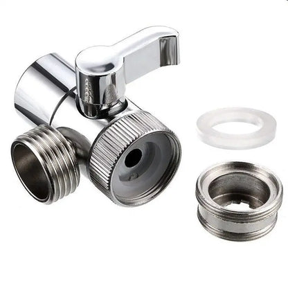 Faucet Splitter & Diverter Valve - Kitchen and Bathroom Tap Connector for Bidet, Shower, and Sink