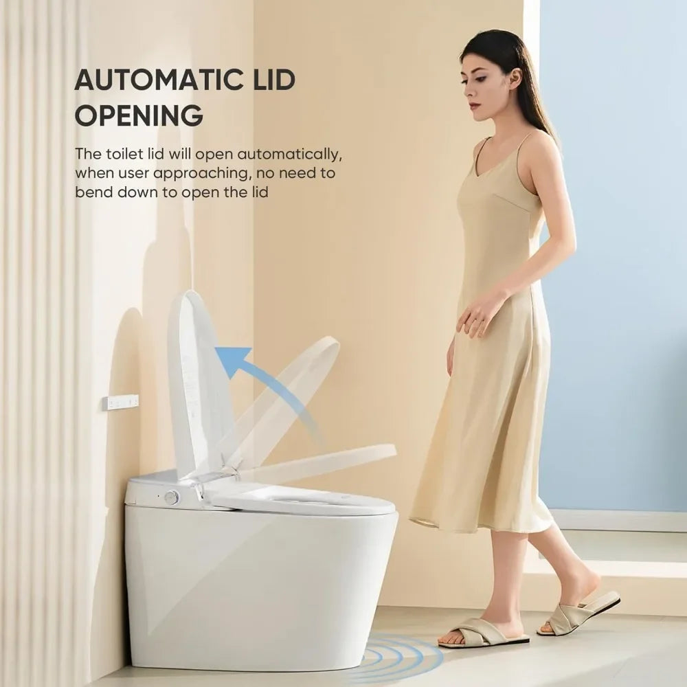 Smart Elongated Floor-Mounted Bidet Toilet - Ceramic & Polypropylene