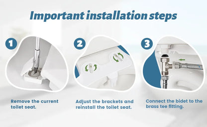 SAMODRA Non-Electric Bidet Attachment - Dual Nozzle for Front & Rear Cleaning