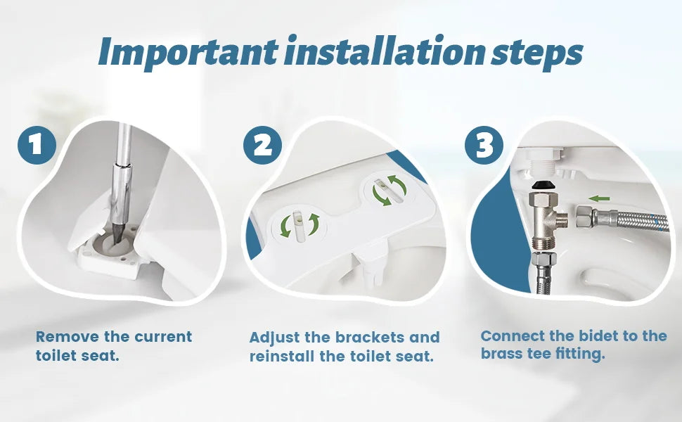 SAMODRA Non-Electric Bidet Attachment - Dual Nozzle for Front & Rear Cleaning