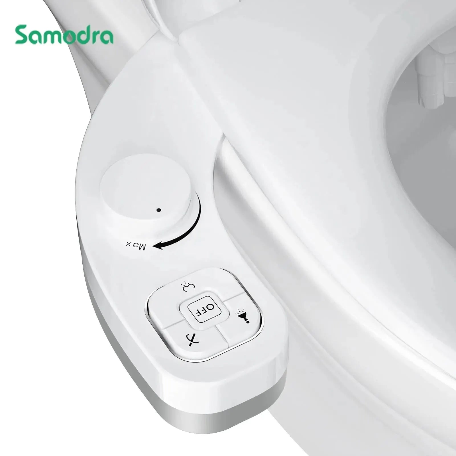 SAMODRA Non-Electric Bidet Attachment - Dual Nozzle for Front & Rear Cleaning