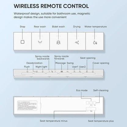 Smart Elongated Floor-Mounted Bidet Toilet - Ceramic & Polypropylene