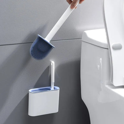 Silicone Toilet Brush Set - Wall-Mounted, Hygienic, and Durable Cleaning Tool