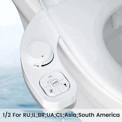 SAMODRA Non-Electric Bidet Attachment - Dual Nozzle for Front & Rear Cleaning