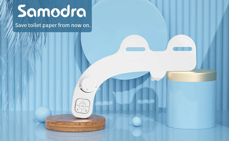 SAMODRA Non-Electric Bidet Attachment - Dual Nozzle for Front & Rear Cleaning