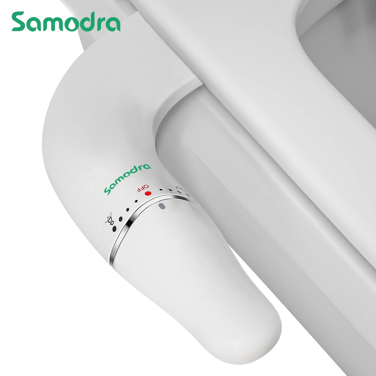 SAMODRA Ultra Slim Bidet Attachment for Toilet Seat - Dual Nozzle, Adjustable Water Pressure, Non-Electric Sprayer