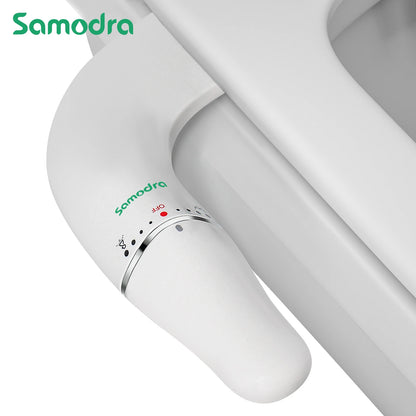 SAMODRA Ultra Slim Bidet Attachment for Toilet Seat - Dual Nozzle, Adjustable Water Pressure, Non-Electric Sprayer